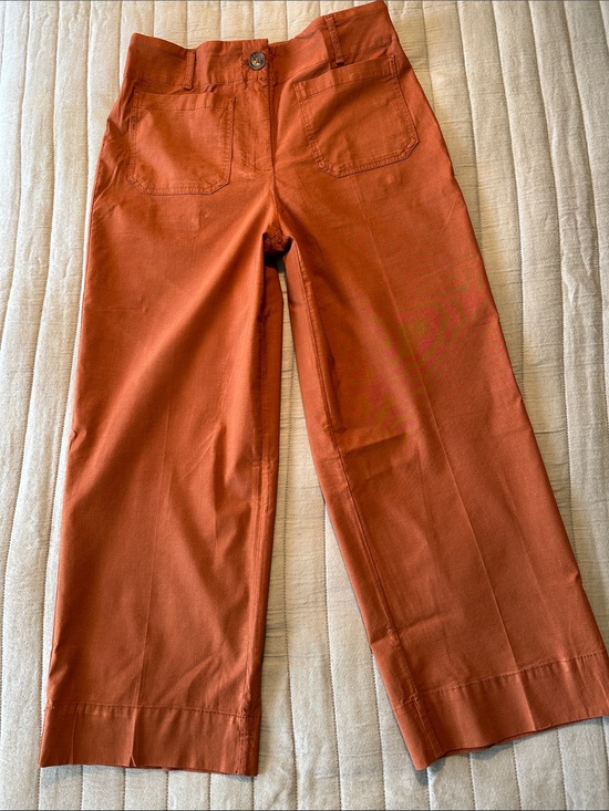 Hilary Radley Pants - NEW Hilary Radley Rust Brown High-Rise Wide Leg Crop Pants